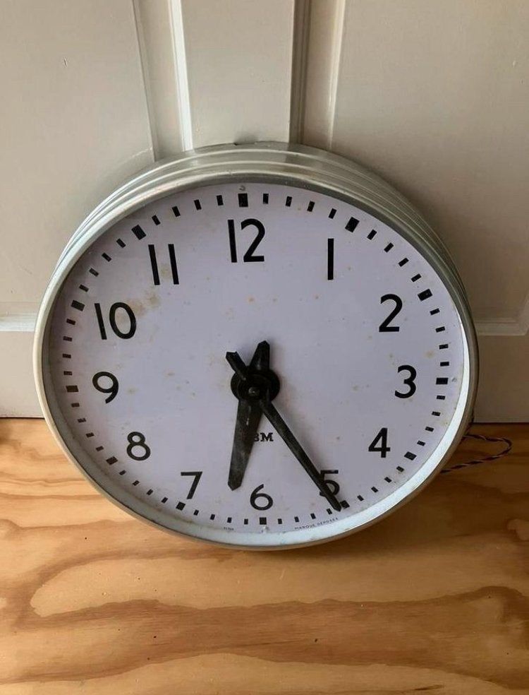 IBM KLOK - VINTAGE INDUSTRIEEL origineel ! Made in USA, Ophalen