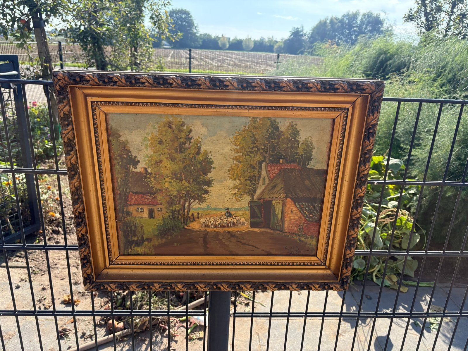 Oud Hollands Landschap met Schaapherder en Schapen, Antiek en Kunst, Ophalen, Paneel, Oud hollands, Landschap