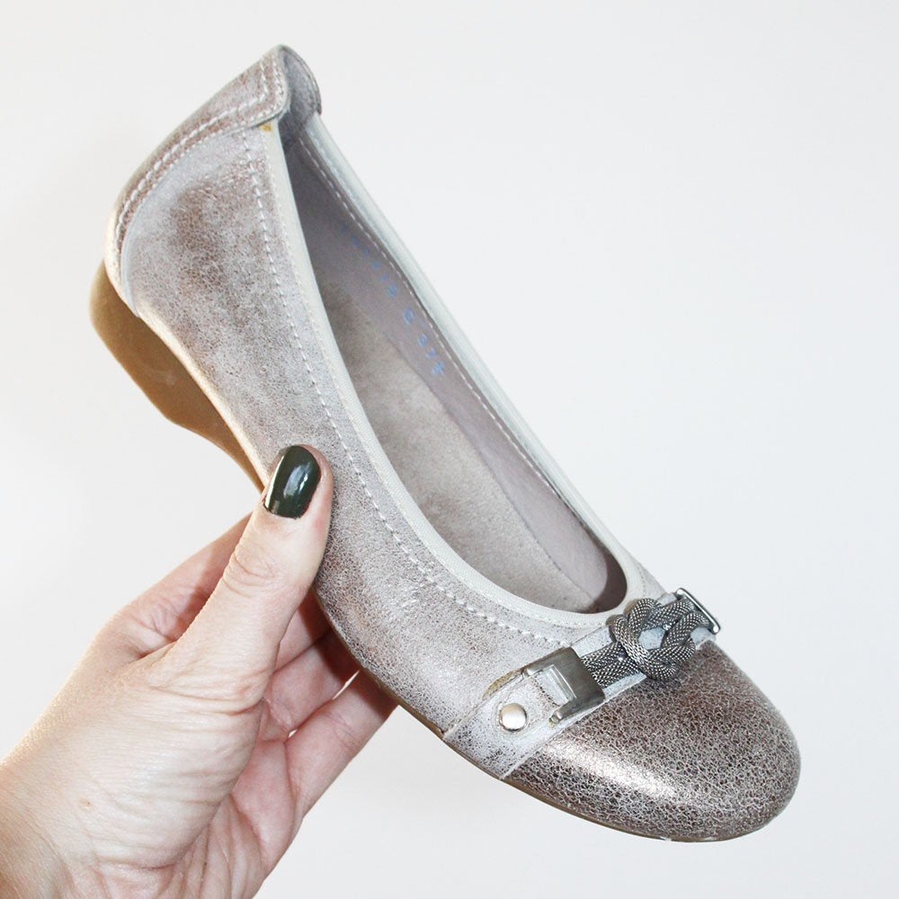 Mooie Leren Footnotes Ballerinas -s12 (Maat 37½) € 35,-, Kleding | Dames, Overige kleuren, Zo goed als nieuw, Footnotes, Ballerina's