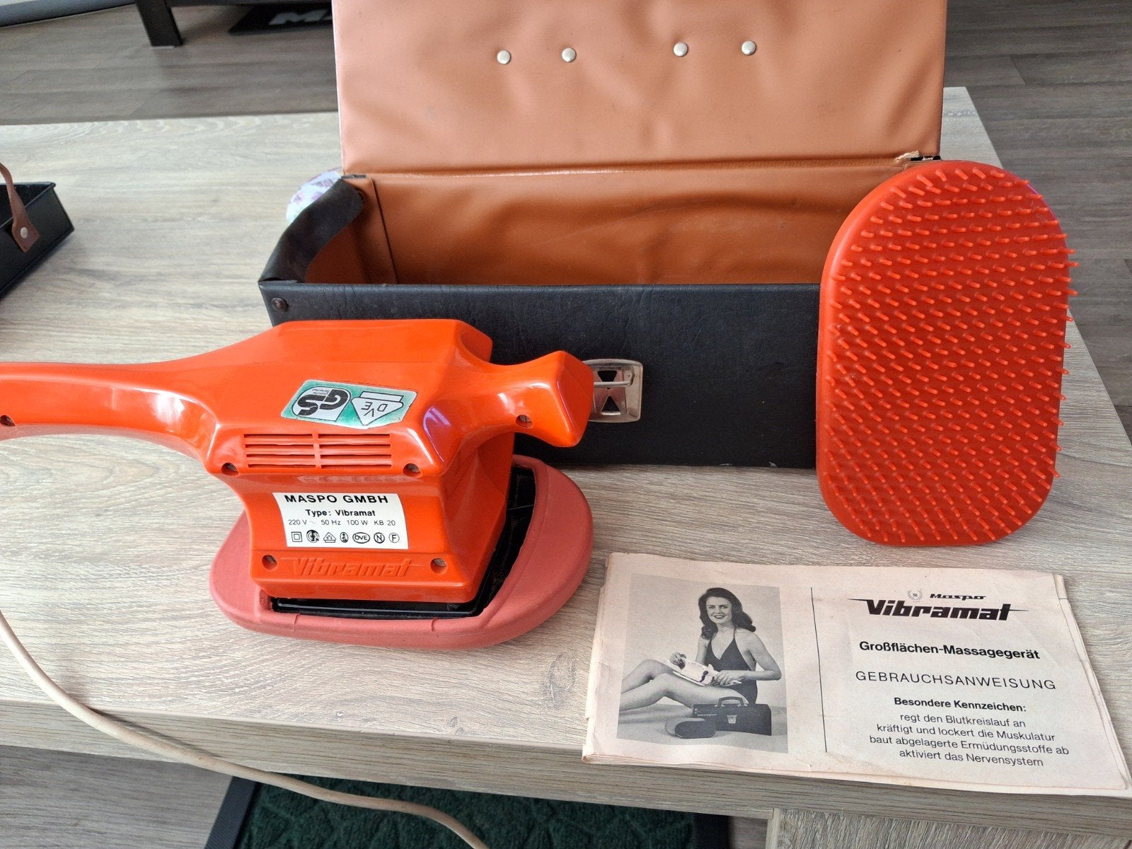 Vintage Maspo Vibramat Massageapparaat met Borstel, Ophalen of Verzenden, Gebruikt, Apparaat