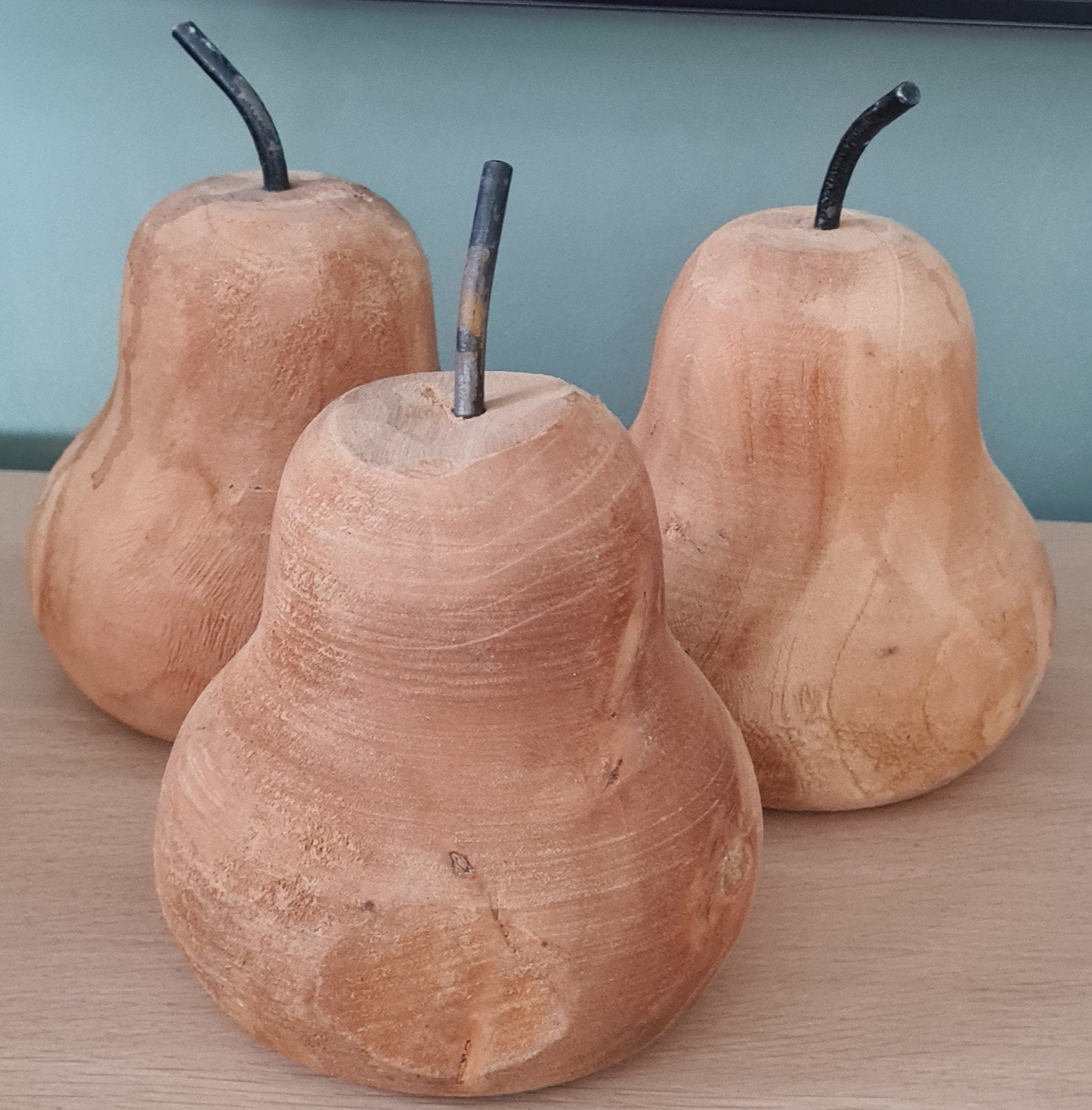 Landelijke set van 3 grote houten peren, Huis en Inrichting, Ophalen of Verzenden