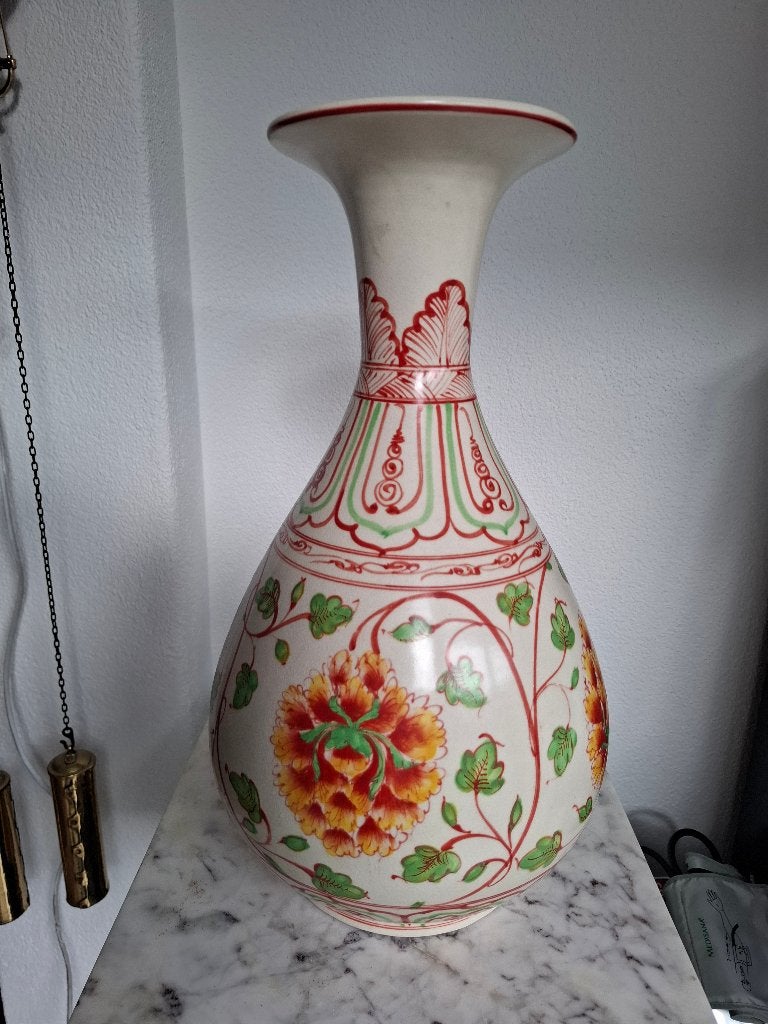 Bijzondere vaas plateel- 50 cm., Ophalen of Verzenden