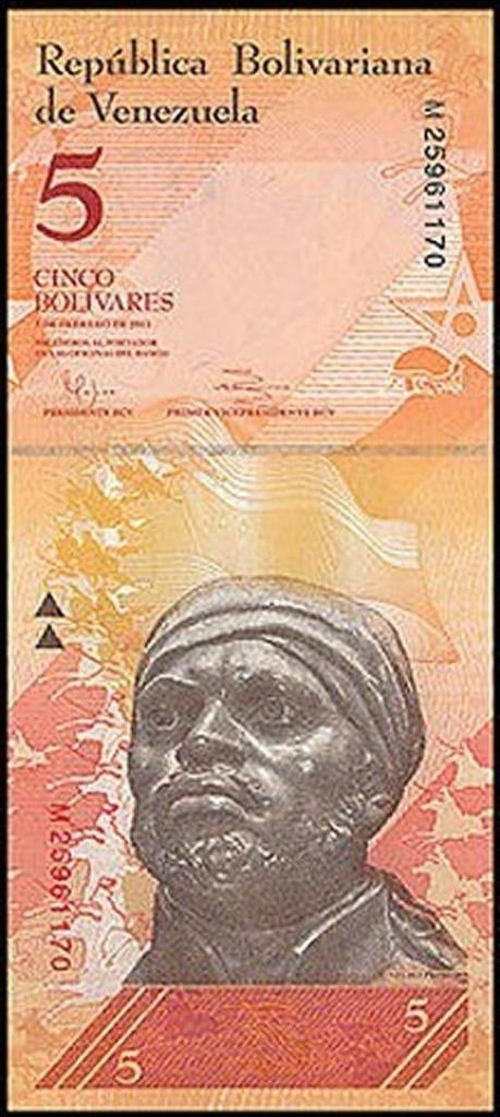 Venezuela bankbiljet 5 Bolivares 2014 UNC, Pick 89g, Ophalen of Verzenden, Zuid-Amerika, Los biljet