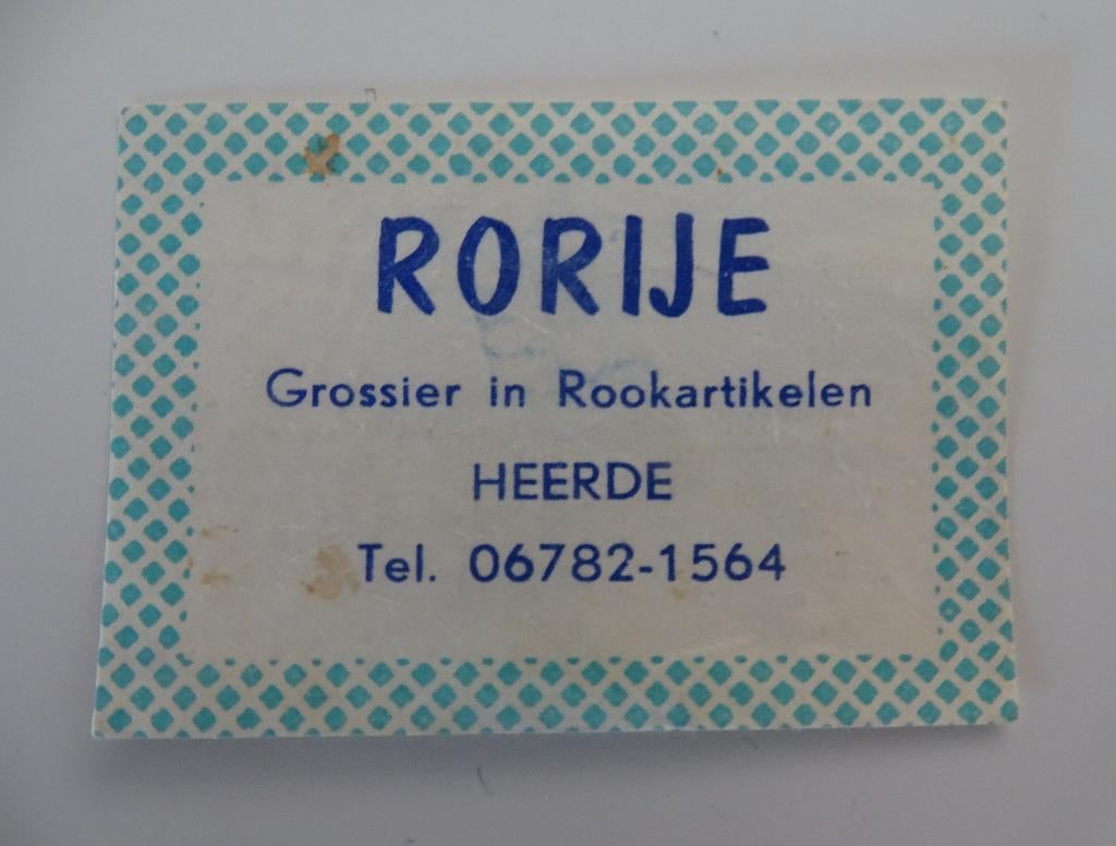 RORIJE   Grossier in Rookartikelen   HEERDE, Verzenden, Zo goed als nieuw, Luciferdoosjes of -merken