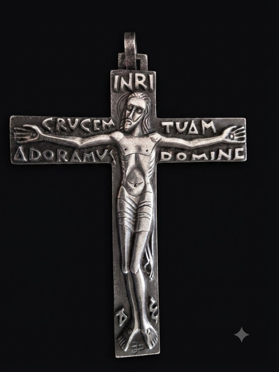 zeer mooie art deco crucifix hanger gesigneerd jaren 20, Antiek en Kunst, Verzenden