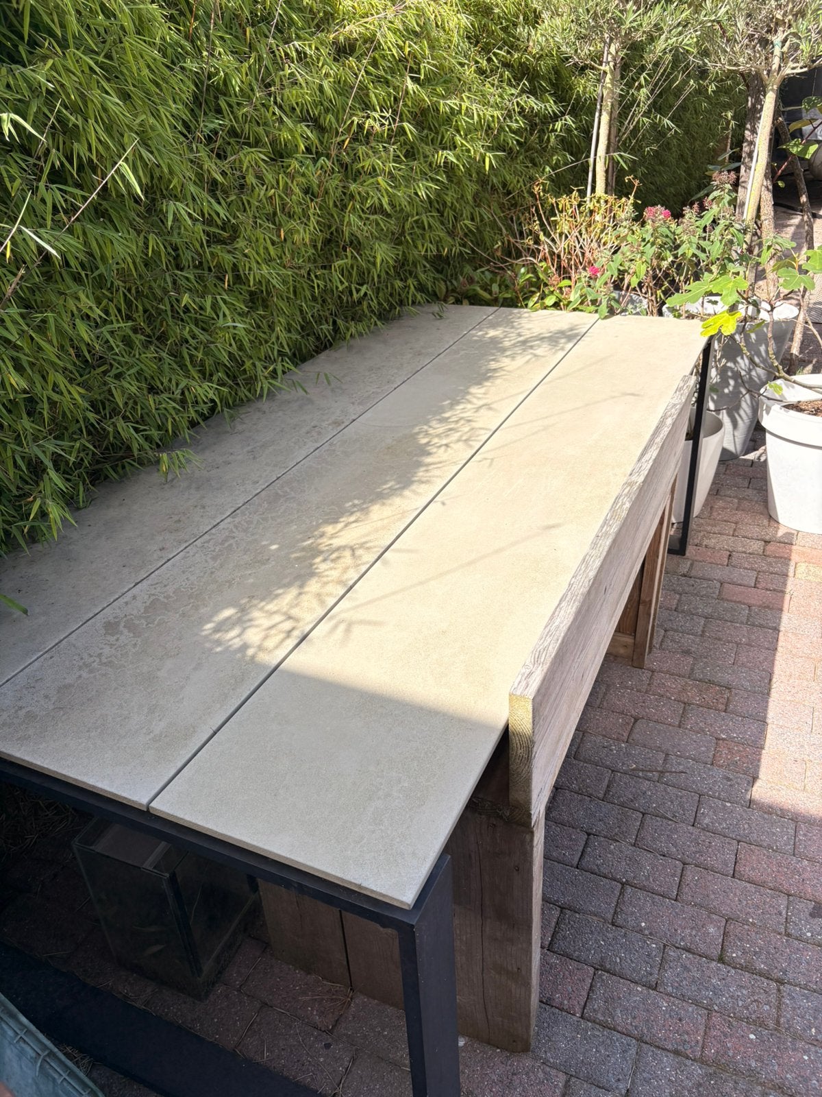 Buitentafel eettafel Jysk 210x100cm, Ophalen, Gebruikt, Rechthoekig