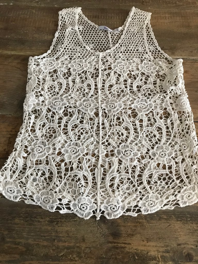 kantlook hemd / top (Miss Etam) S/M, Kleding | Dames, Wit, Ophalen of Verzenden, Zo goed als nieuw, Miss Etam