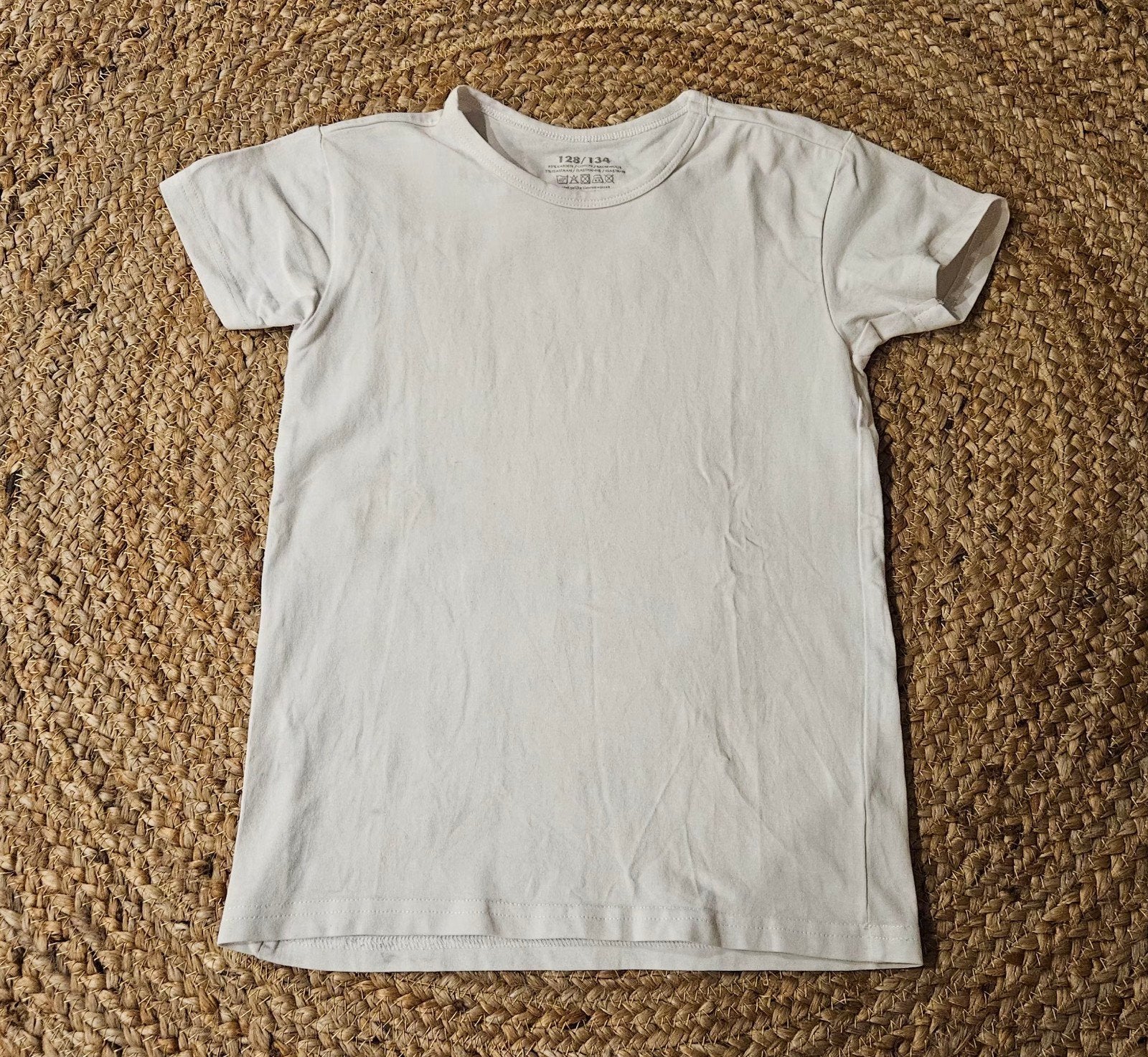 Wit basic tshirt maat 128/134, Zeeman, Ophalen of Verzenden, Zo goed als nieuw, Shirt of Longsleeve