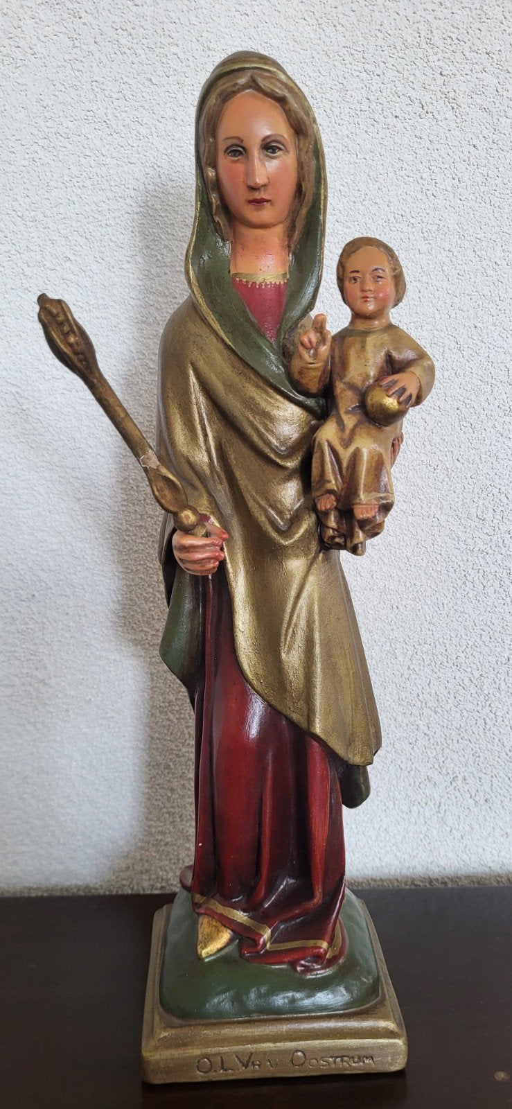 Antiek Mariabeeld met Kindje Jezus - O.L.Vr. Oostrum, Antiek en Kunst, Ophalen