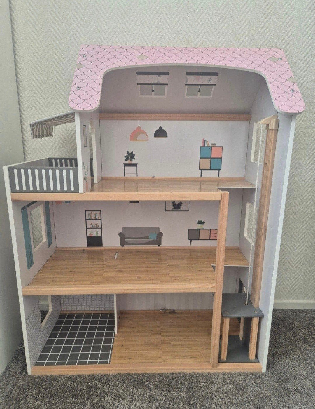 Lupilu poppenhuis met toebehoren, Ophalen, Zo goed als nieuw, Poppenhuis