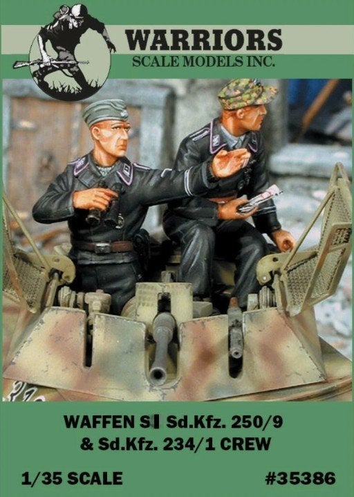 Warriors 1:35 Sd.kfz 250/9 Waffen XX crew (2x resin fig), Ophalen of Verzenden, Nieuw, 1:35 tot 1:50, Figuur of Figuren