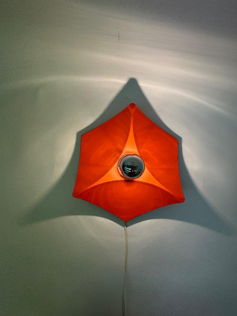 wandlamp Hoffmeister leuchten jaren 70 oranje, Ophalen of Verzenden, Lamp, Lamp, Lamp