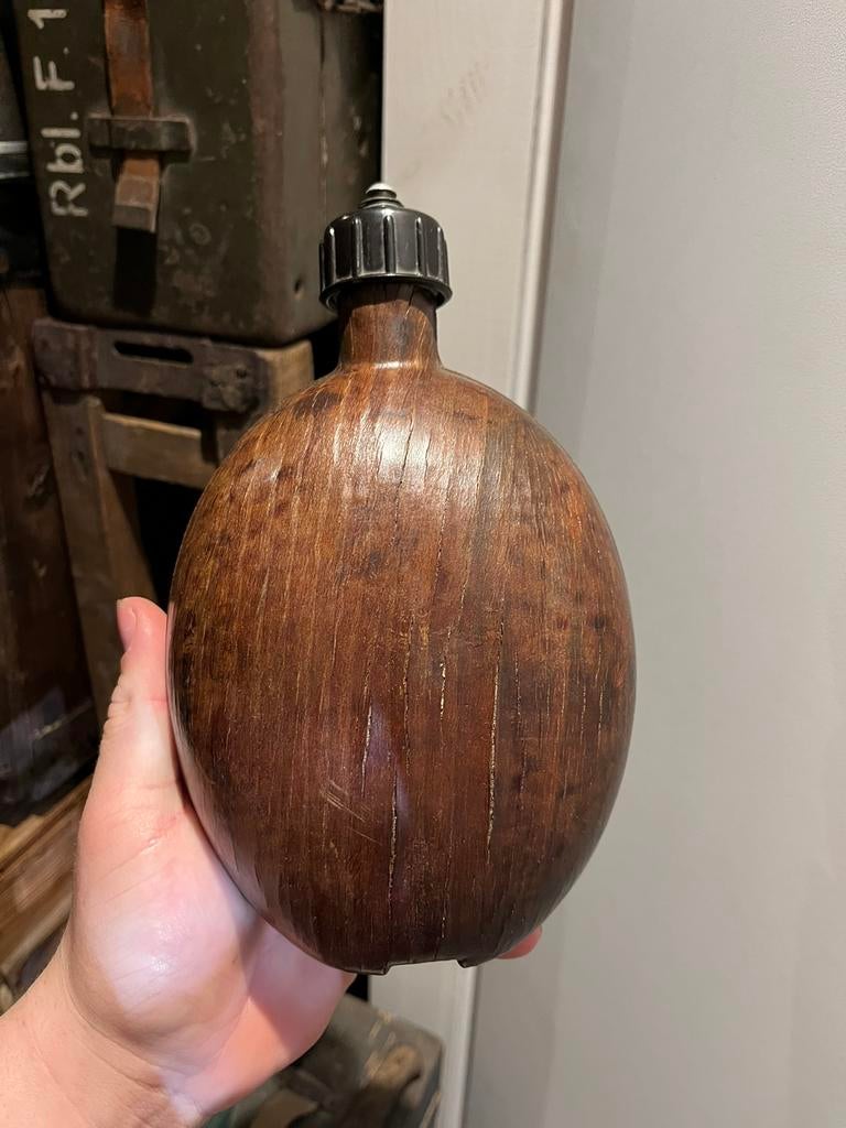 Duitse kokosnoot veldfles 1943, Ophalen of Verzenden, Landmacht, Duitsland, Overige typen