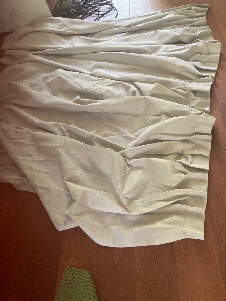 zandkleurige,verduisterende slaapkamer gordijnen, 201 cm, Overige merken, Beige, Ophalen of Verzenden