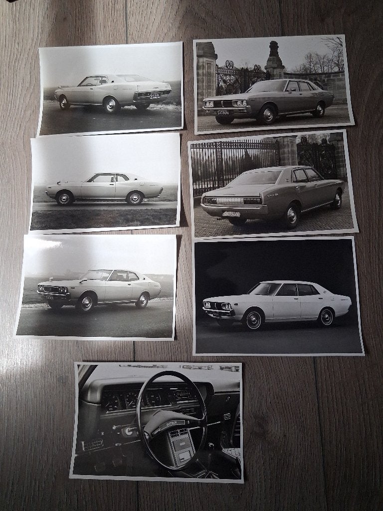 Datsun 200 L Sedan en Hardtop.  7x persfoto, Ophalen of Verzenden, Zo goed als nieuw, Overige merken