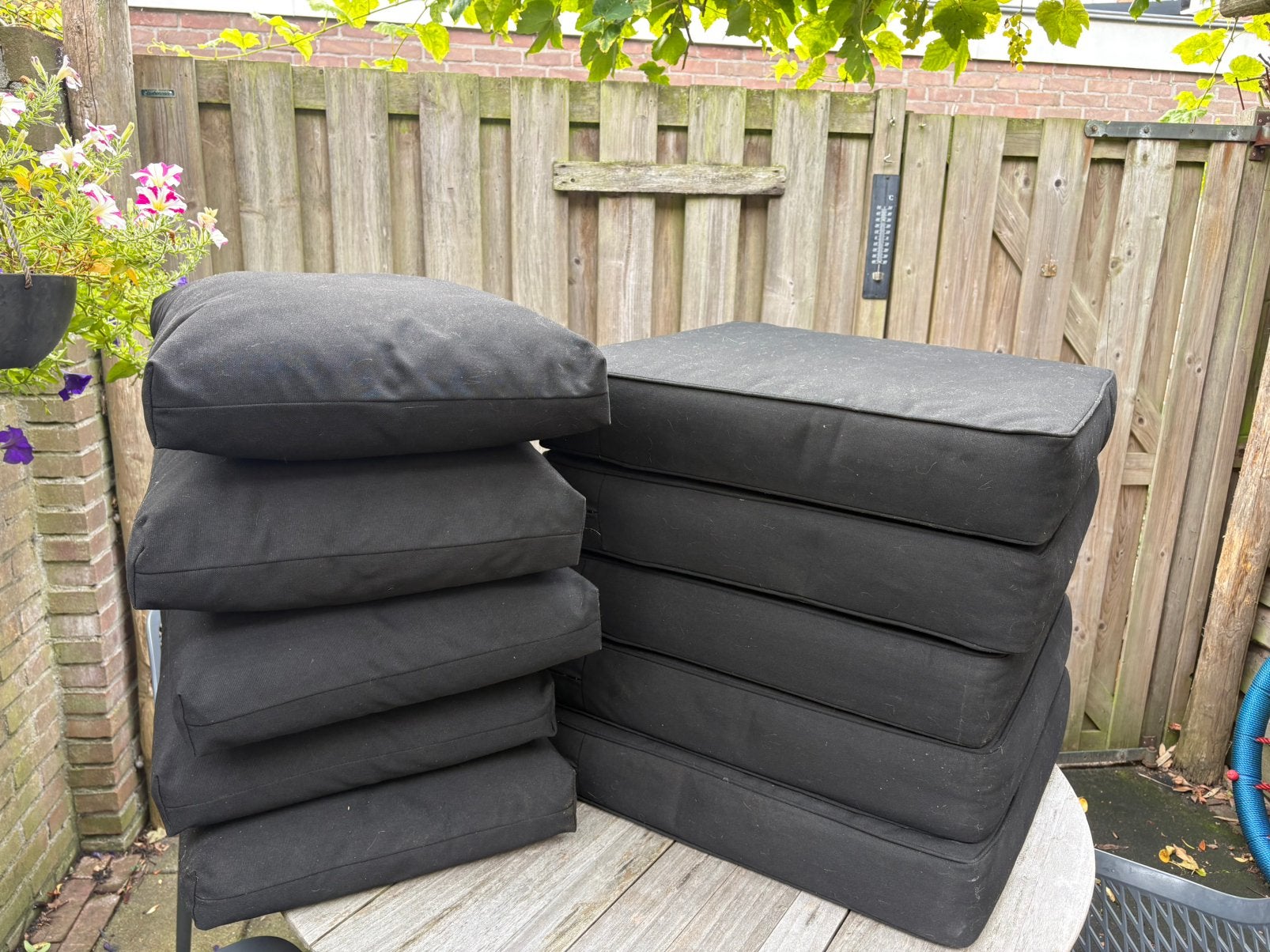 Kussenset ikea applaro loungeset zwart, Ophalen, Gebruikt