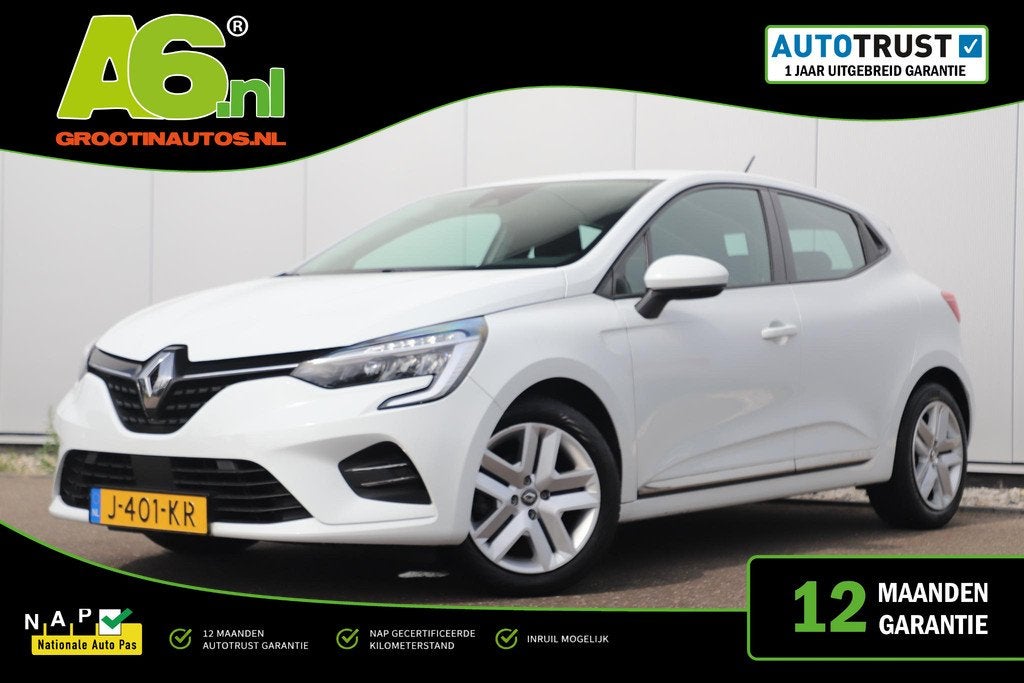 Renault Clio 1.0 TCe Bi-Fuel Zen 101PK Navigatie Carplay And, Auto's, Voorwielaandrijving, Euro 6, Met garantie (alle), Wit