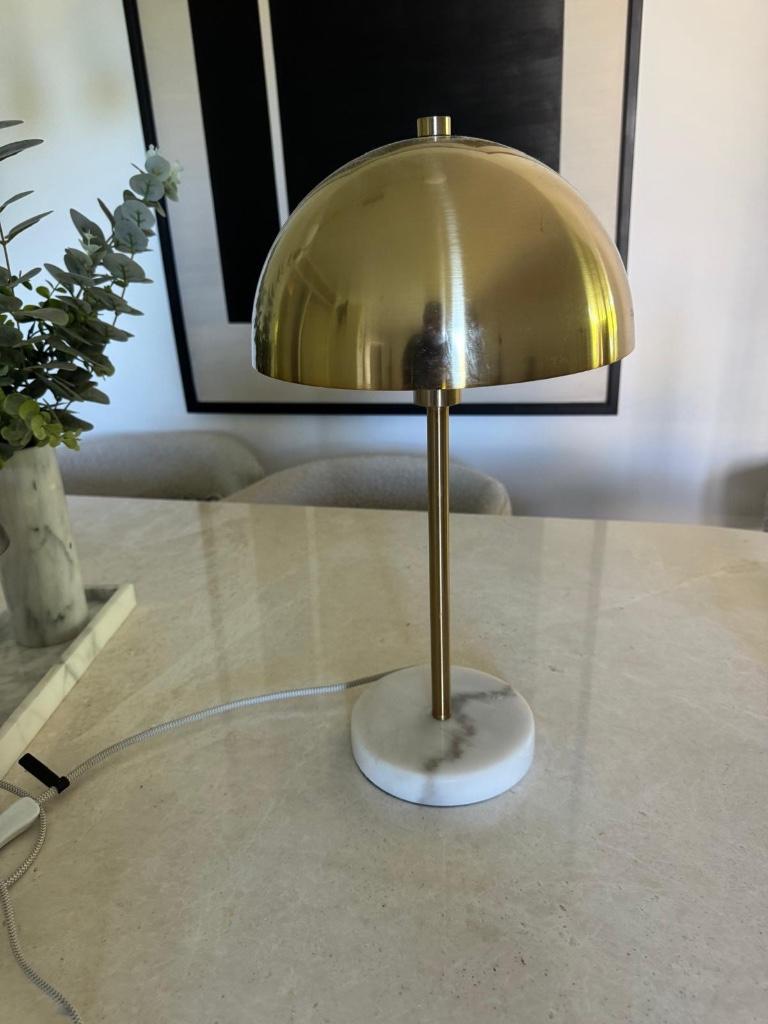 Retro Tafellamp Marmer/Goud, Ophalen, Metaal, Minder dan 50 cm