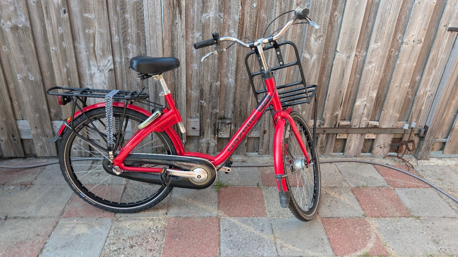 Gazelle fiets met voordrager en versnellingen, Ophalen, Gebruikt, Velgrem, Versnellingen