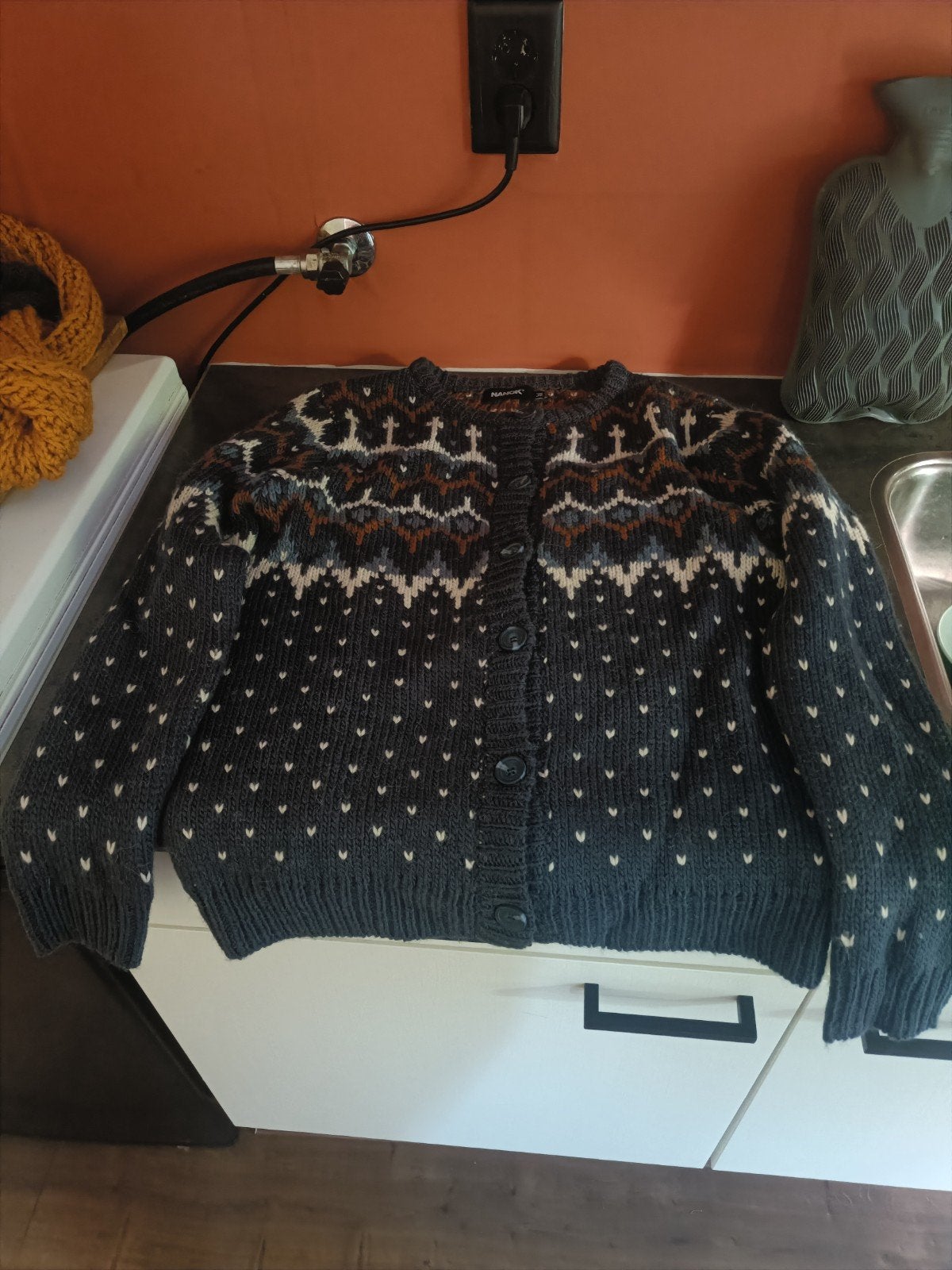Nanok gebreid vest met Noorse print - Maat 38, Maat 38/40 (M), Nanok, Ophalen of Verzenden, Zo goed als nieuw