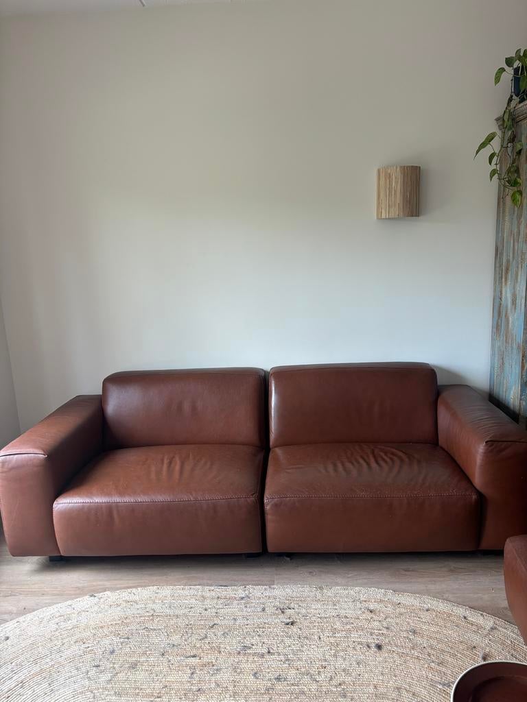 Opknapper met garantie - Baenks Brentwood leren bank, Huis en Inrichting, Ophalen, Gebruikt, Leer