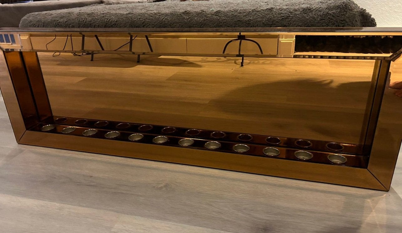 Spiegel open haard met theelichtjes, 125 cm of meer, Ophalen of Verzenden, Zo goed als nieuw, Minder dan 100 cm