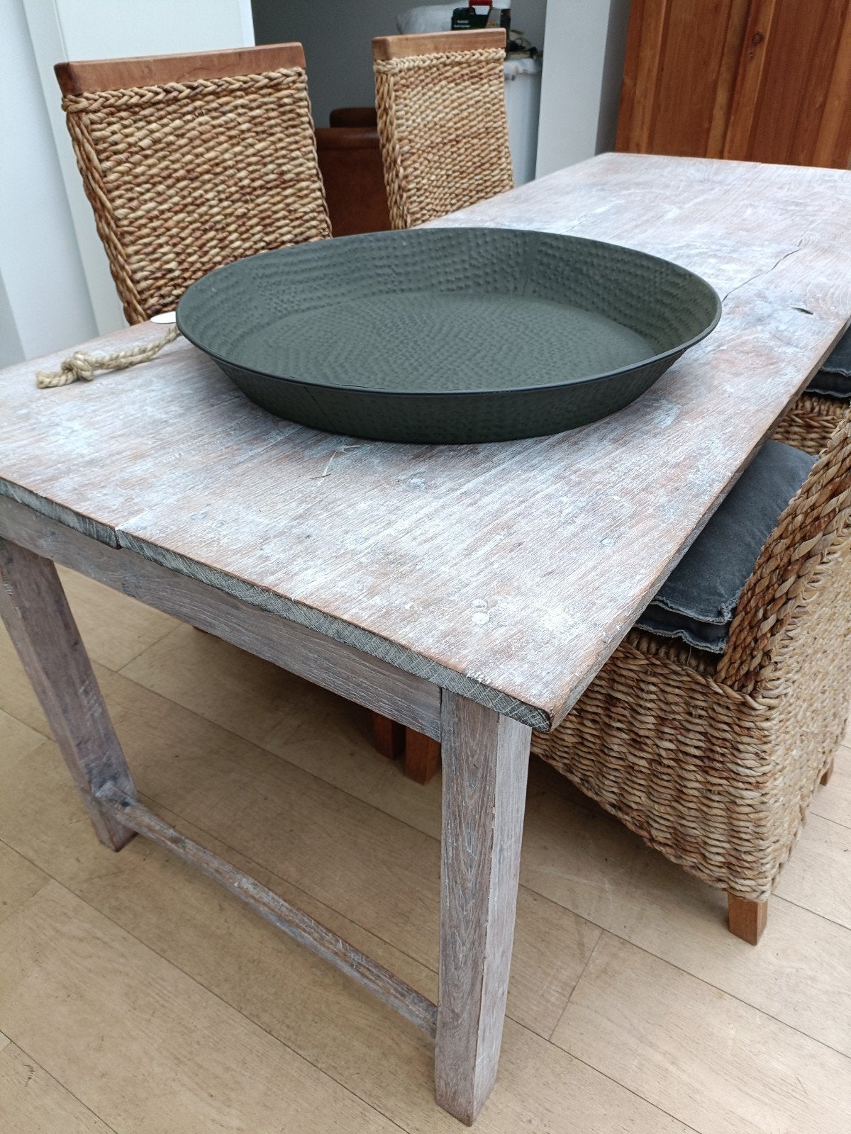 Grote donkergroene schaal, Geschikt voor wandmontage, Schaal, Rond, Nieuw