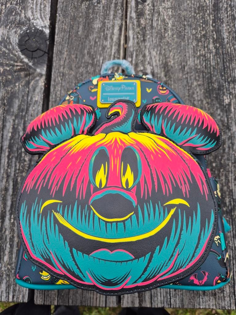 Loungefly Disney Parks Halloween Mickey Pompoen Rugzak, Minder dan 30 cm, Disney of Dora, Nieuw, Ophalen of Verzenden