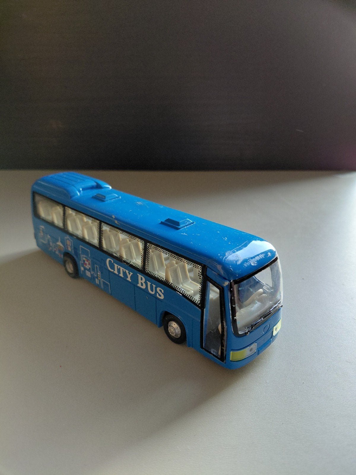 Blauwe 'City Bus' speelgoedbus, Ophalen of Verzenden, Gebruikt