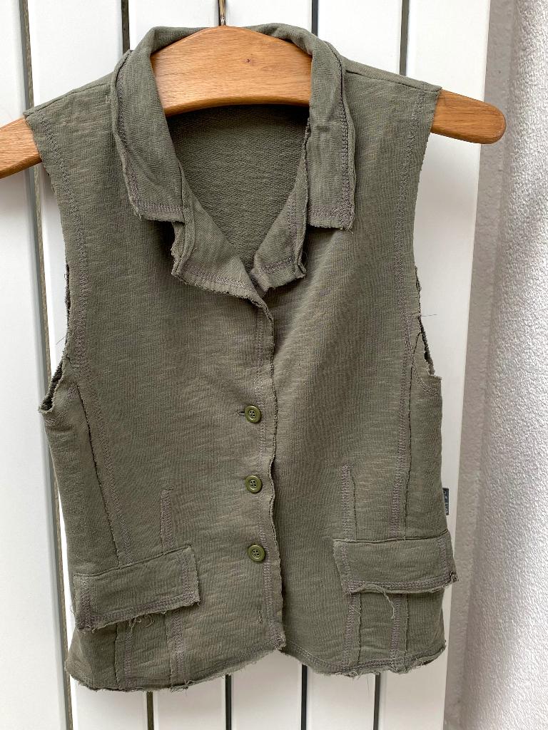 Tom Du legergroen stoer mouwloos meisjes gilet maat 152/158, Kinderen en Baby's, Kinderkleding | Maat 152, Overige typen, Meisje