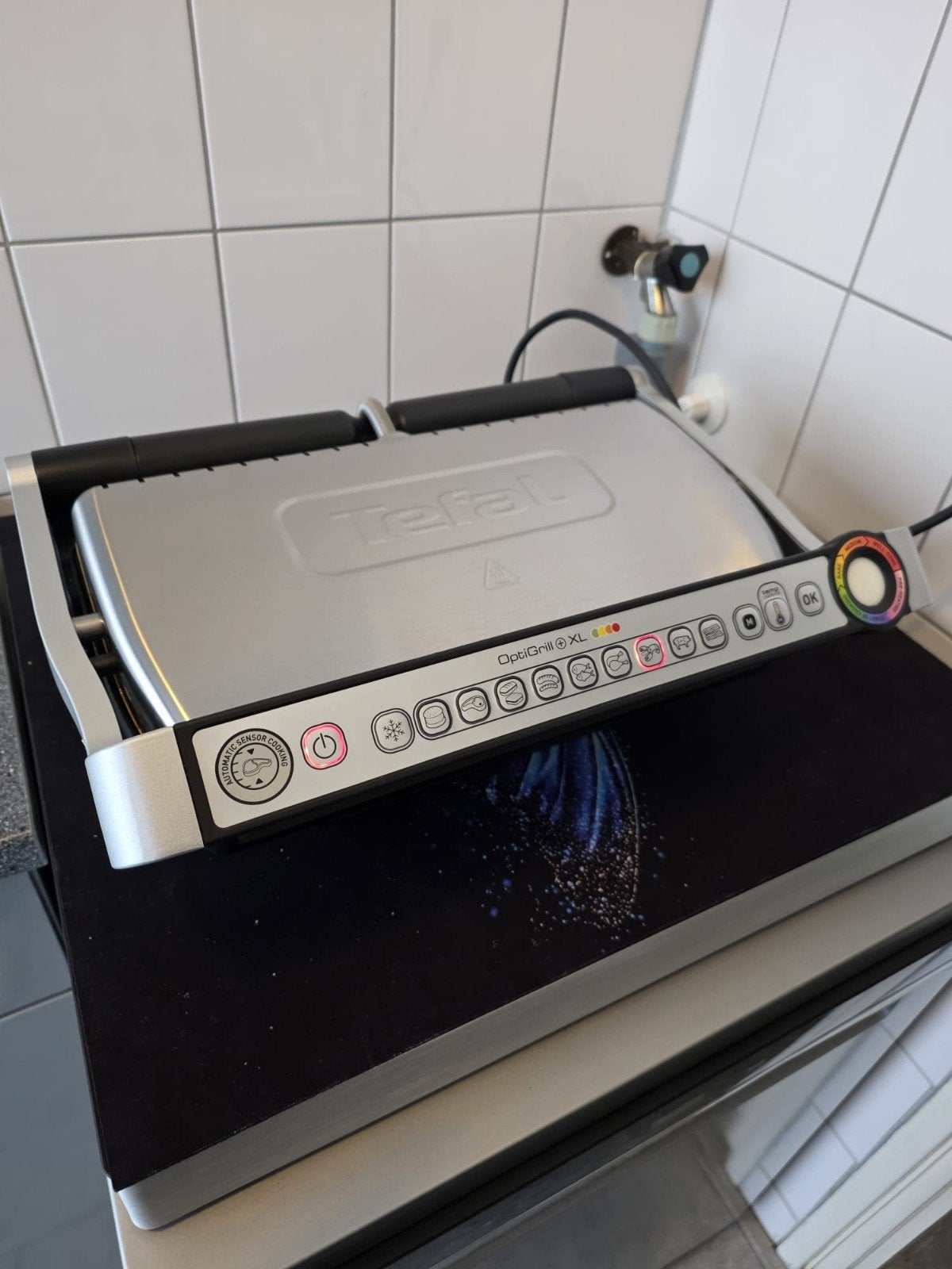 Tefal OptiGrill+xl GC724D, Witgoed en Apparatuur, Ophalen, Uitneembare platen, Zo goed als nieuw