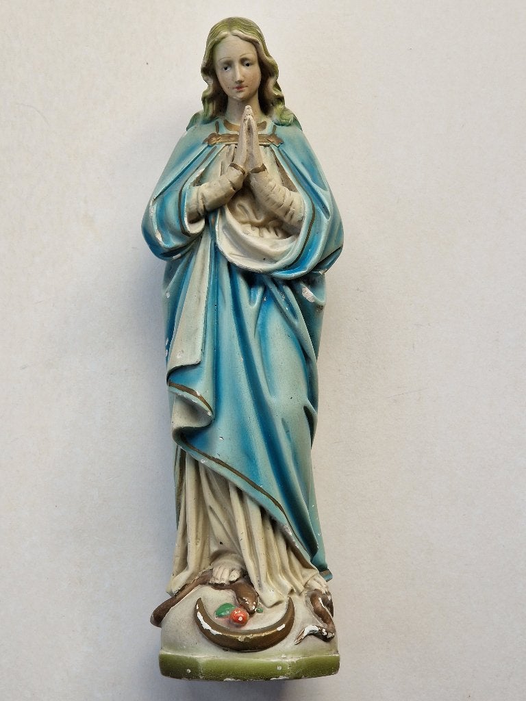 Gipsen beeld "Maria onbevlekt ontvangen"., Ophalen of Verzenden, Gebruikt, Beeld(je)