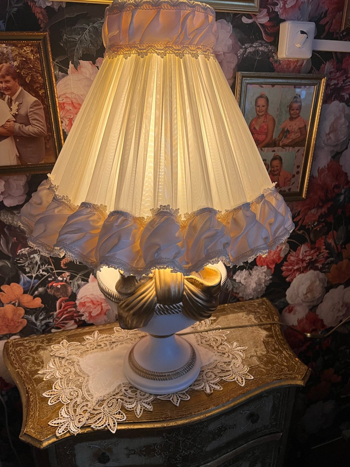 Barok schemerlamp - Helemaal gaaf, Huis en Inrichting, Textiel, Wit, Ophalen of Verzenden, Zo goed als nieuw