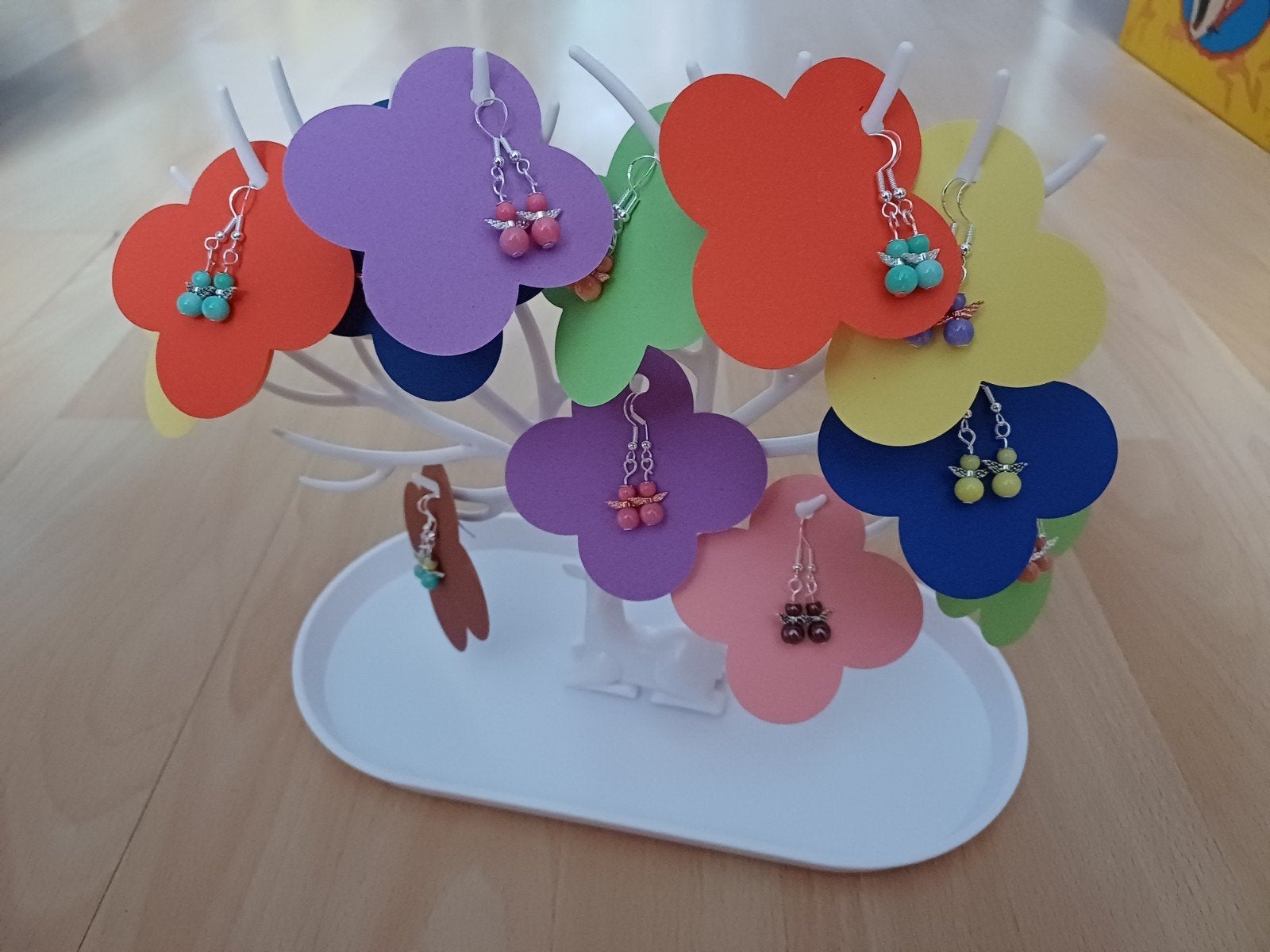 oorbellen met engeltjes zilveren haakje zelf gemaakt geluks, Hangers, Overige kleuren, Nieuw, Ophalen of Verzenden