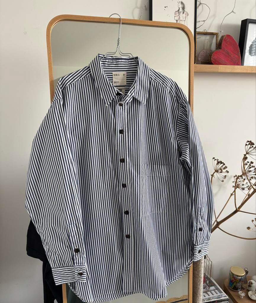 Girls of Dust Blouse - Streep Blauw - Maat L, Ophalen of Verzenden, Gedragen, Maat 42/44 (L), Blauw