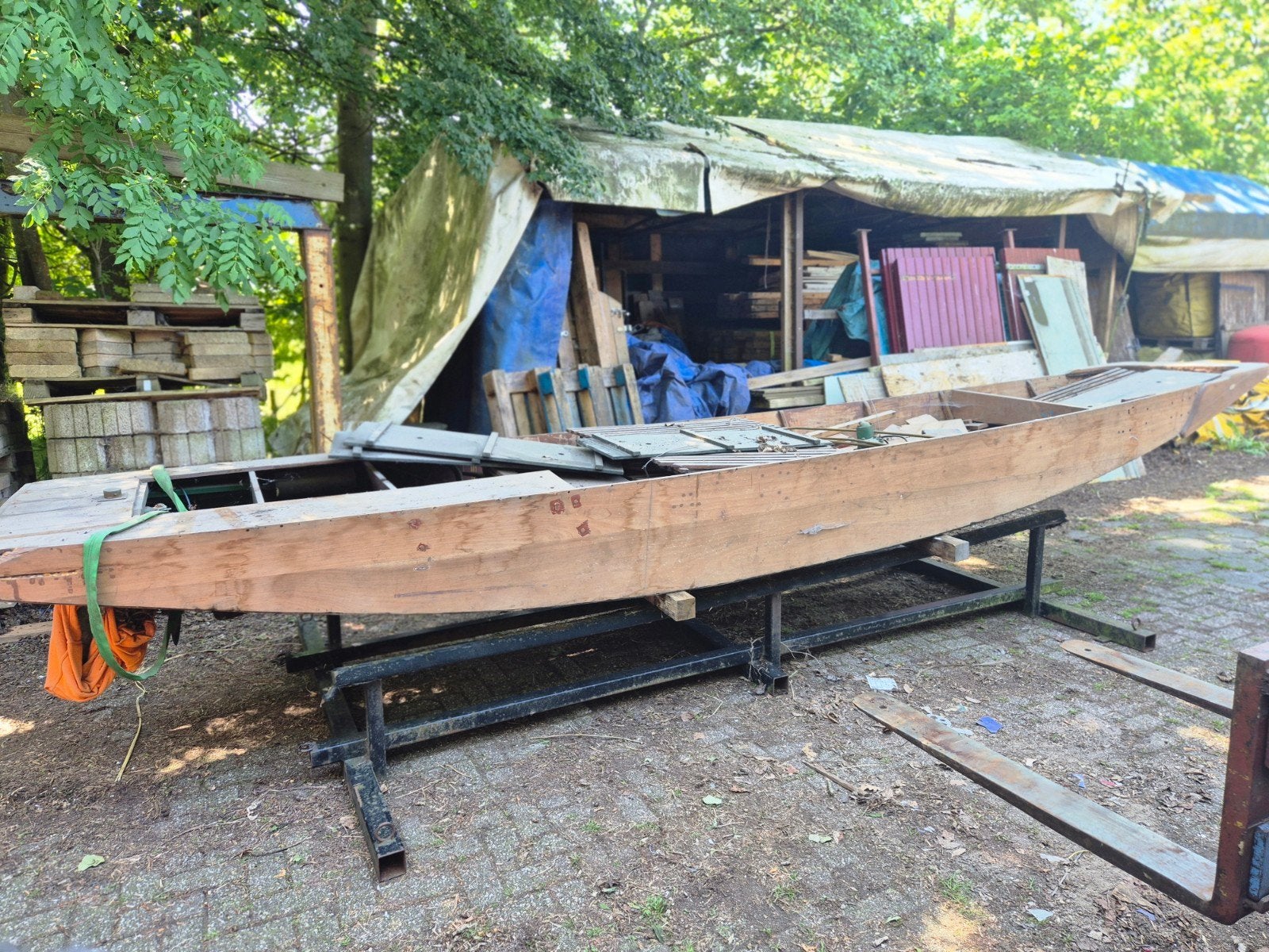 Engelse mahonie schouw - projectboot met alle onderdelen, Watersport en Boten, Ophalen of Verzenden