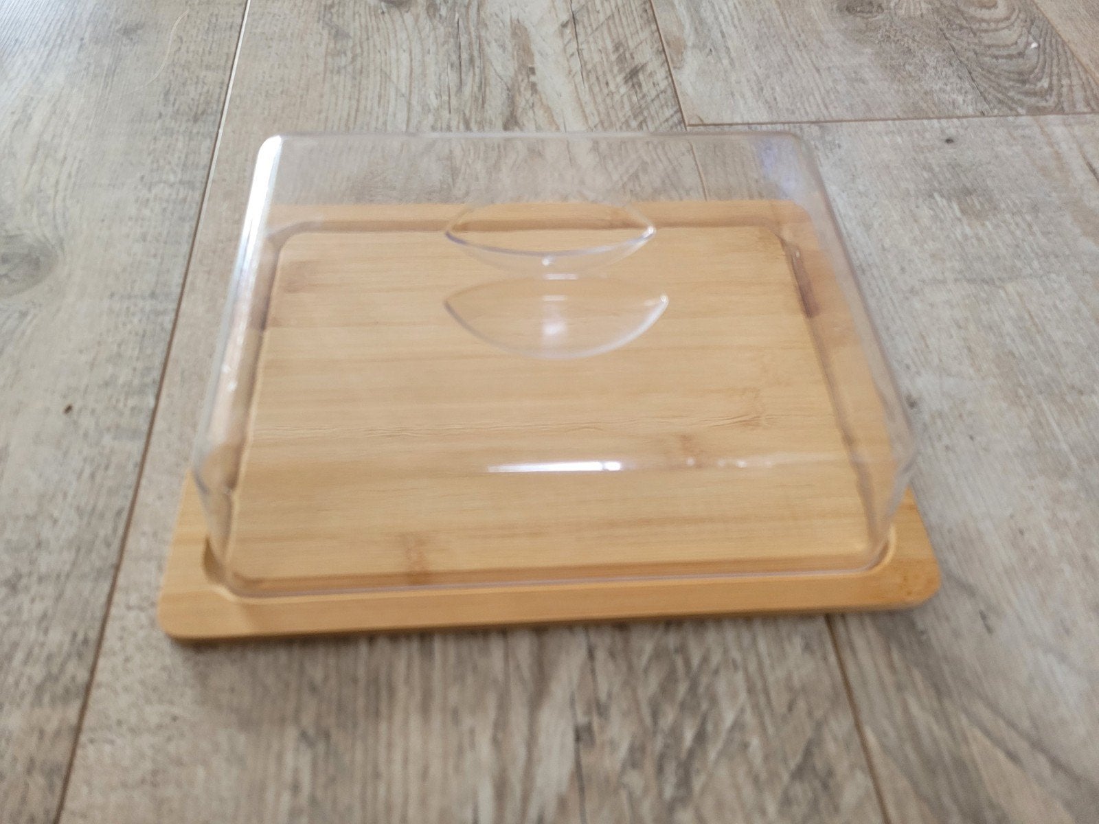 Nieuwe Kaasbewaartrommel met Bamboe Plank, Overige typen, Hout, Ophalen of Verzenden, Zo goed als nieuw