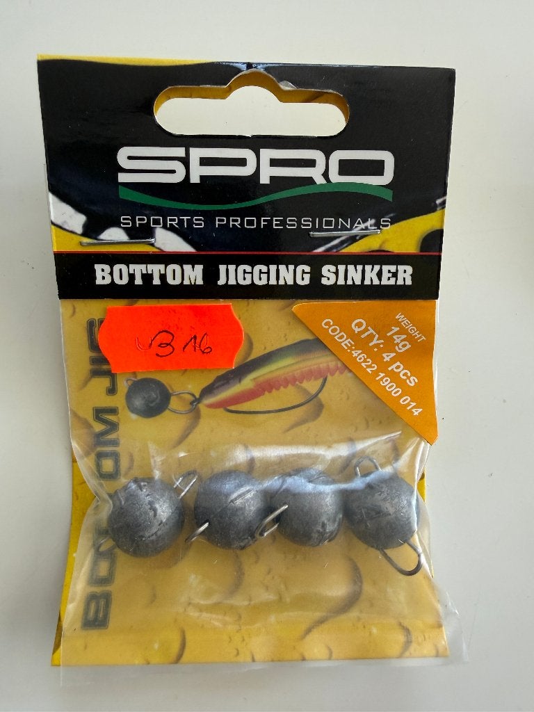 SPRO Bottom Jigging Sinker 14g – 4 stuks – Nieuw.    (B16), Ophalen of Verzenden, Nieuw, Overige typen