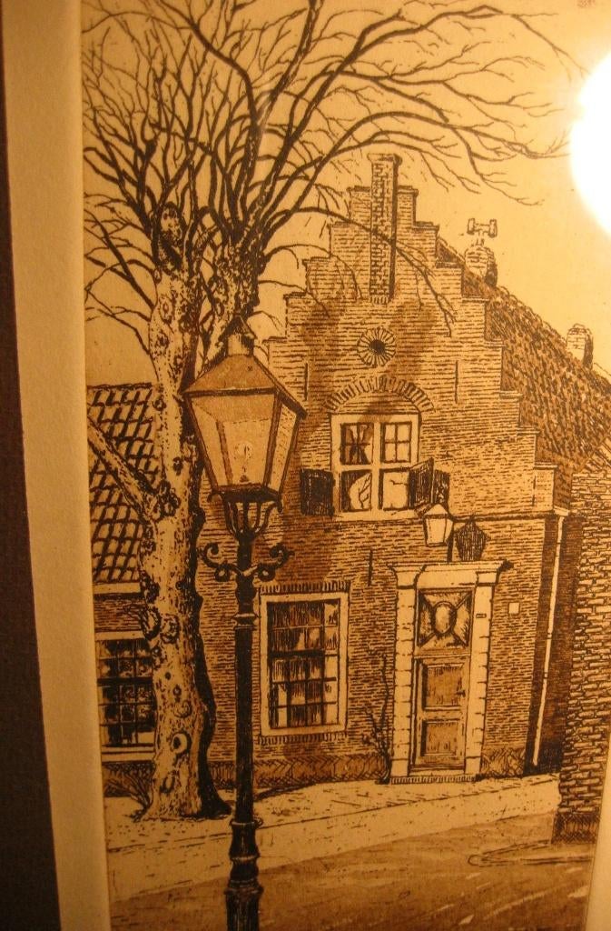 Oud Velsen Torenstraat 4 / Henk Daas, Ophalen of Verzenden, Stadsgezicht, Ets, Gesigneerd