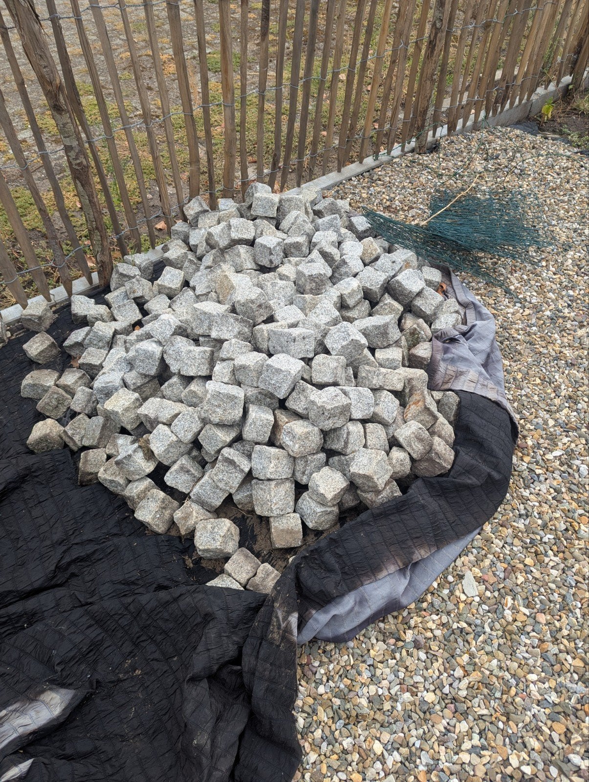 Portugese granieten kinderkopjes/kasseien, Tuin en Terras, Ophalen, Gebruikt, Graniet, Overige typen