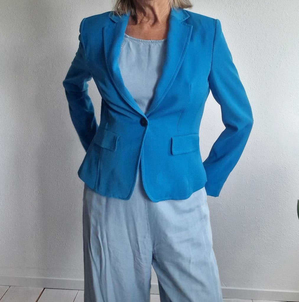Marc Cain blazer. Maat 38. Helder turquoise, Maat 38/40 (M), Marc Cain, Blauw, Nijmegen