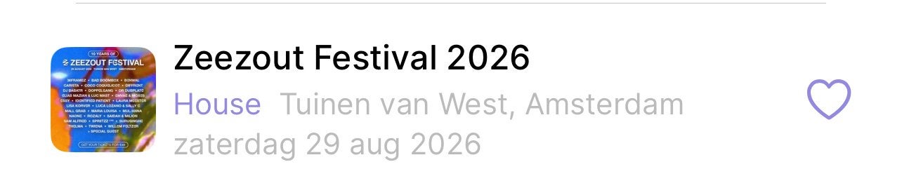 3x ticket Zeezout festival gezocht