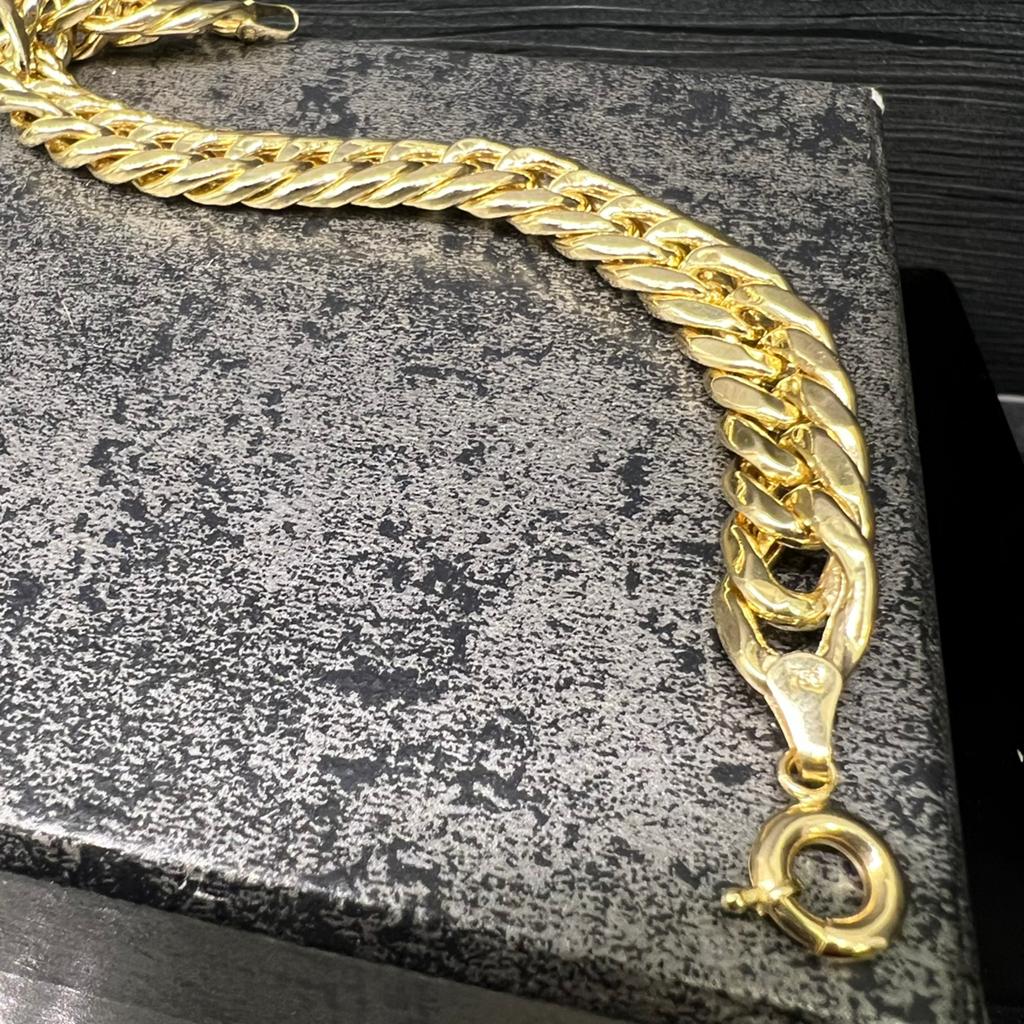 18k gouden armband gourmet schakel dik, Ophalen of Verzenden, Nieuw, Goud