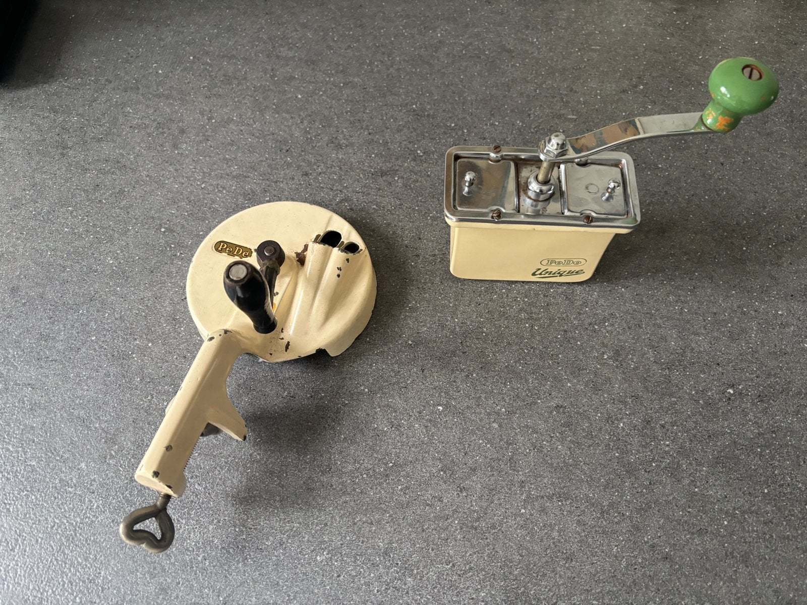 Vintage PeDe Unique Koffiemolen & PeDe Rasp, Ophalen of Verzenden