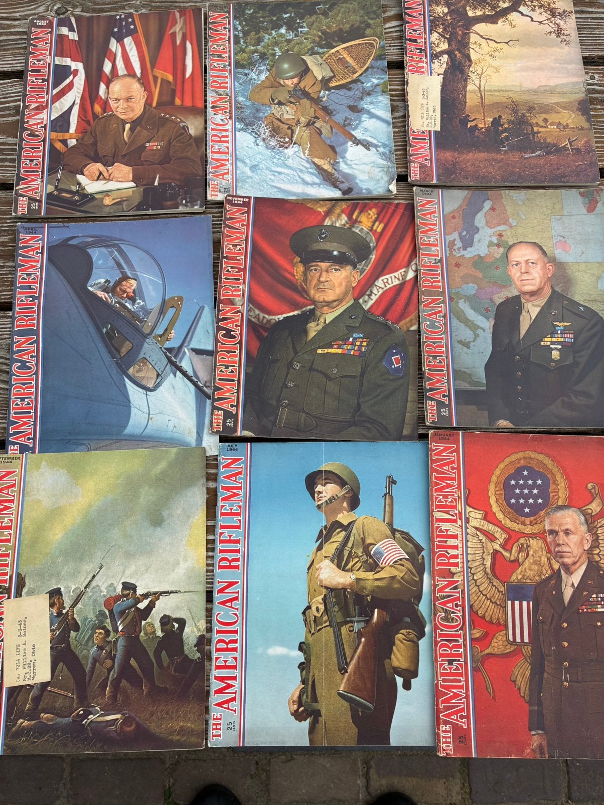 US WOII magazine American Rifle men 9 stuks, Verzamelen, Militaria | Tweede Wereldoorlog, Ophalen of Verzenden, Amerika, Boek of Tijdschrift