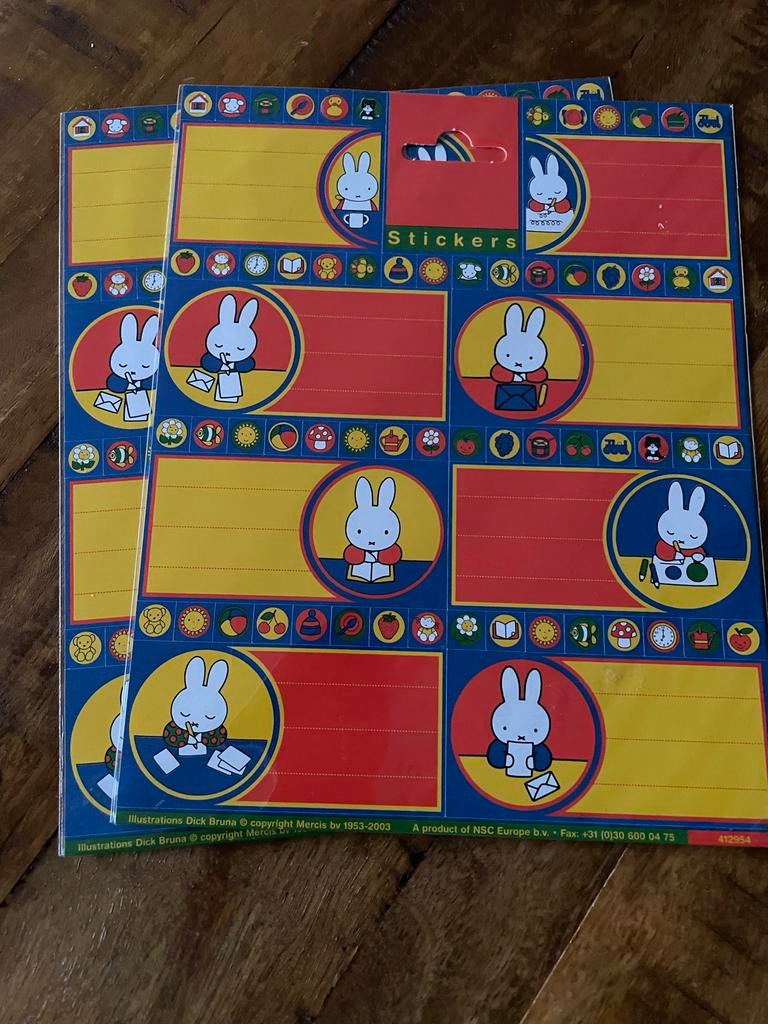 Nijntje stickers/etiketten - Nieuw, Ophalen of Verzenden, Nieuw, Strip of Tekenfilm