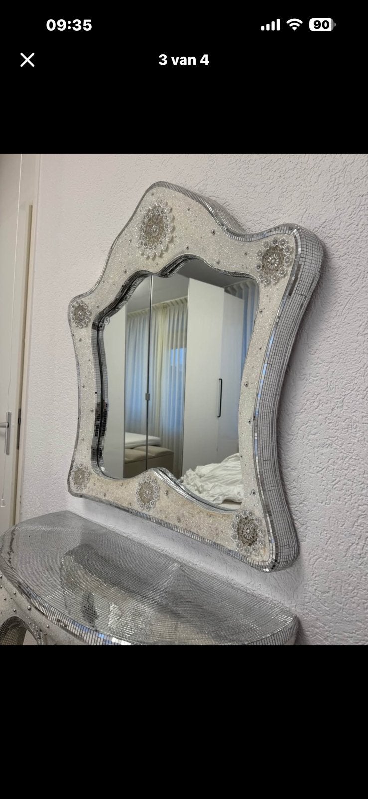 Makeup tafel +spiegel, Huis en Inrichting, Ophalen, Zo goed als nieuw, Rechthoekig, Minder dan 100 cm