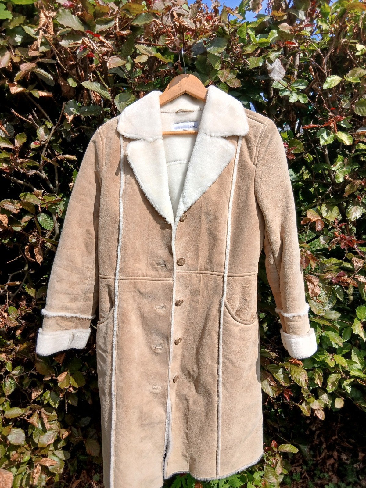 H&M Lammy coat - Maat 38 vintage, Kleding | Dames, Jassen | Winter, Maat 38/40 (M), H&M, Beige, Ophalen of Verzenden
