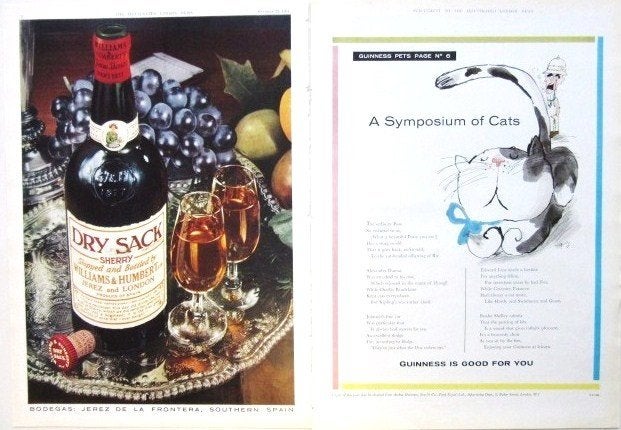 22 Engelse reclames sterke dranken 1961 gin bier Guinness, Ophalen of Verzenden, Gebruikt, Overige typen