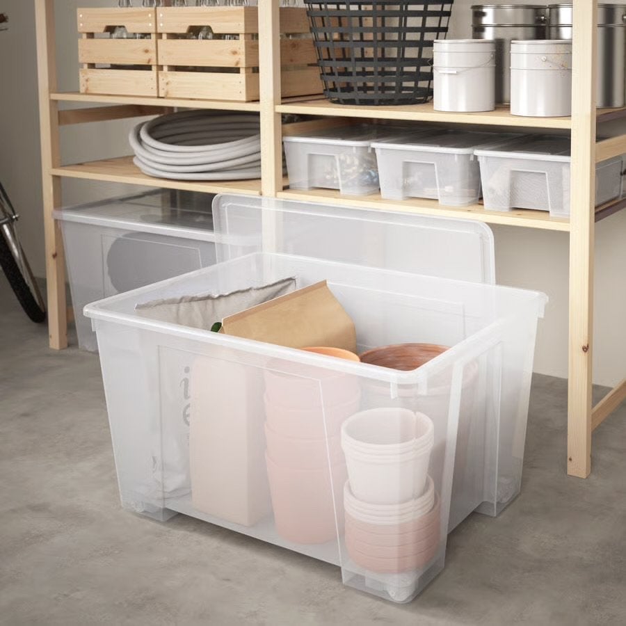 Ikea Samla opbergbakken 130 liter met deksel, Ophalen, Kunststof, Gebruikt, 50 tot 100 cm
